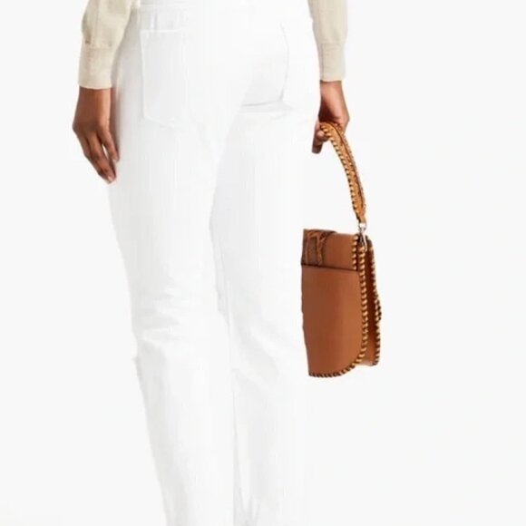 Frame Le Garçon Distressed Ankle Mid Rise Straight Fit Jeans White Size 30 - Picture 2 of 7